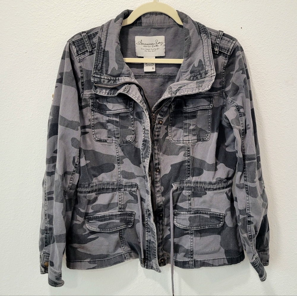 American Rag Camouflage Utility Jacket - Gray